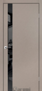 Двері Darumi Doors Plato Line PTL-04 сірий краст Чорне скло