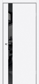 Двері Darumi Doors Plato Line PTL-04 білий матовий Чорне скло