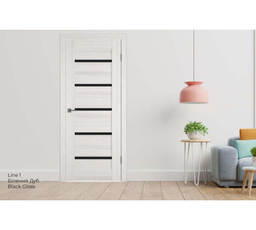 Міжкімнатні Двері Hygge Line 1 Чорне скло Краска