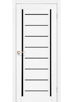 Двері Korfad Venecia Deluxe VND-01 Ясен білий Чорне скло