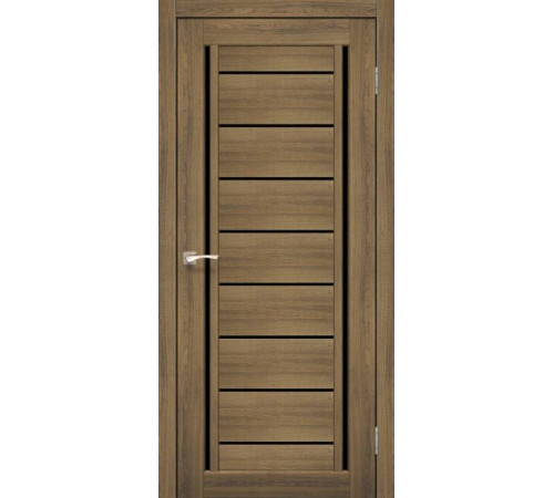 Двери Korfad Venecia Deluxe VND-01 дуб браш Черное стекло