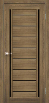 Двери Korfad Venecia Deluxe VND-01 дуб браш Черное стекло