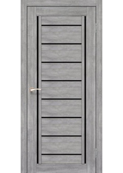 Двері Korfad Venecia Deluxe VND-01 еш вайт Чорне скло