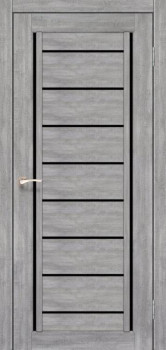 Двери Korfad Venecia Deluxe VND-01 эш вайт Черное стекло