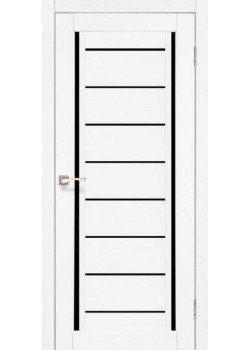 Двері Korfad Venecia Deluxe VND-01 білий матовий Чорне скло