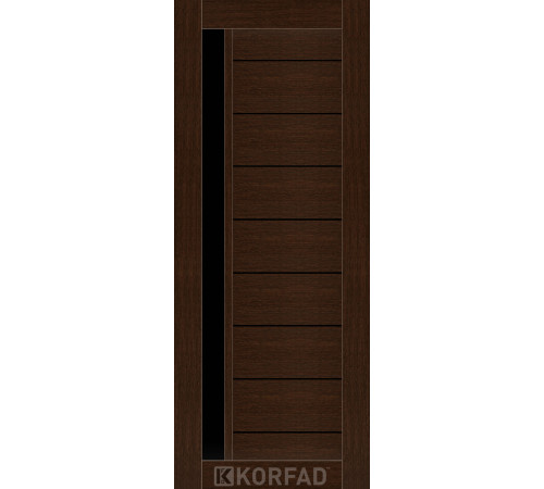 Межкомнатные Двери Korfad NOVARA - MDF накладки на входные двери NO-04 Черное стекло ПВХ плёнка