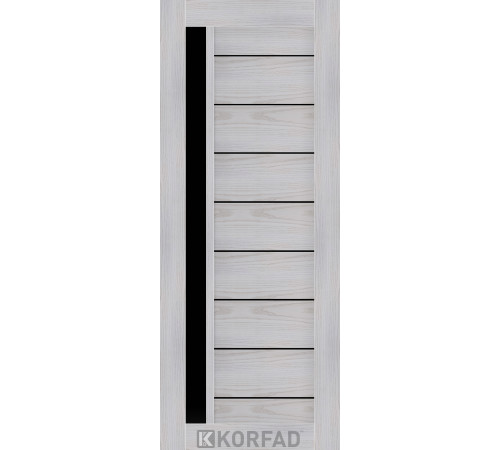 Межкомнатные Двери Korfad NOVARA - MDF накладки на входные двери NO-04 Черное стекло ПВХ плёнка