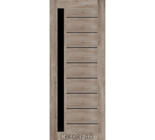 Межкомнатные Двери Korfad NOVARA - MDF накладки на входные двери NO-04 Черное стекло ПВХ плёнка