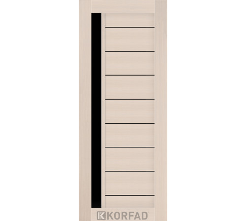Межкомнатные Двери Korfad NOVARA - MDF накладки на входные двери NO-04 Черное стекло ПВХ плёнка