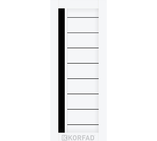 Межкомнатные Двери Korfad NOVARA - MDF накладки на входные двери NO-04 Черное стекло ПВХ плёнка