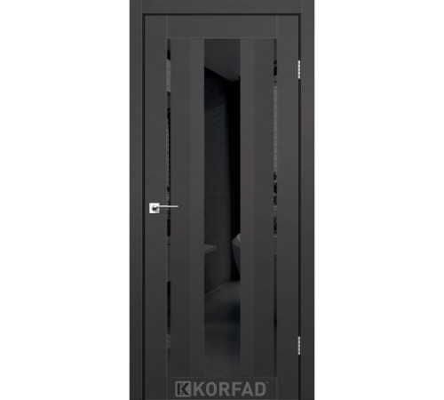 Межкомнатные Двери Korfad Aliano AL-02 Super PET Двухстороннее черное стекло ПВХ плёнка