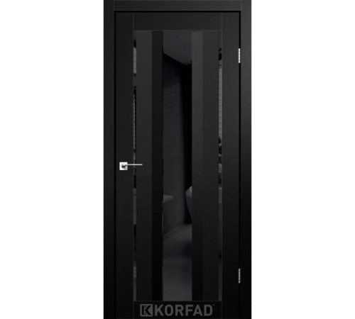 Межкомнатные Двери Korfad Aliano AL-02 Super PET Двухстороннее черное стекло ПВХ плёнка