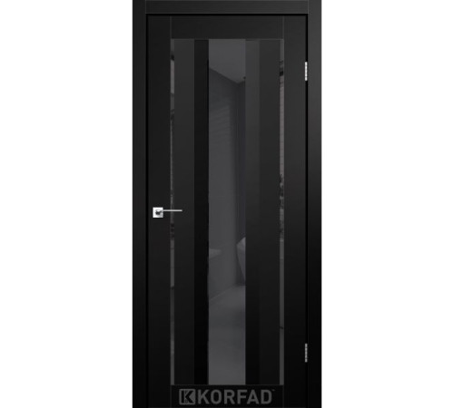 Межкомнатные Двери Korfad Aliano AL-02 Super PET Двухстороннее графит зеркало ПВХ плёнка