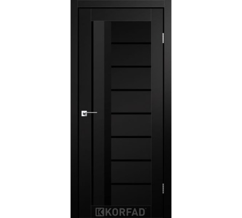 Межкомнатные Двери Korfad Aliano AL-03 Super PET Lacobel чорний ПВХ плёнка