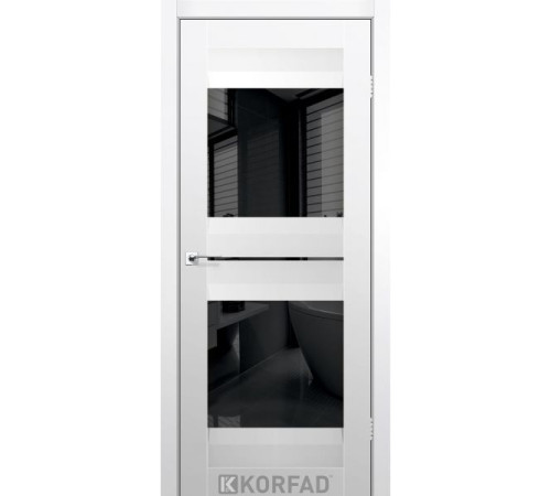 Межкомнатные Двери Korfad Aliano AL-07 Super PET Двухстороннее черное стекло ПВХ плёнка