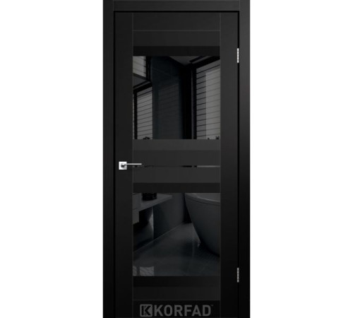 Межкомнатные Двери Korfad Aliano AL-07 Super PET Двухстороннее черное стекло ПВХ плёнка