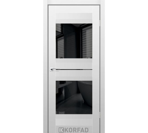 Межкомнатные Двери Korfad Aliano AL-07 Super PET Двухстороннее черное стекло ПВХ плёнка