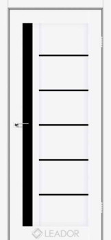 Двери Leador Doors Bariano белый матовый Черное стекло