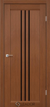 Двери Leador Doors Verona браун Черное стекло