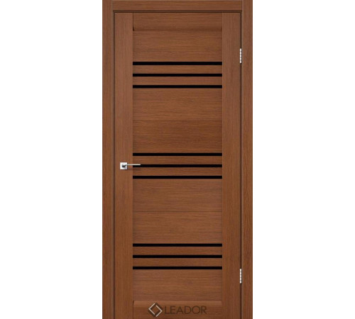 Міжкімнатні Двері Leador Doors Sovana браун Чорне скло ПВХ плівка