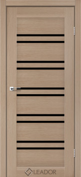 Двери Leador Doors Sicilia дуб мокко Черное стекло