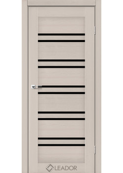 Двері Leador Doors Sicilia дуб латте Чорне скло