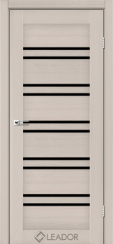 Двери Leador Doors Sicilia дуб латте Черное стекло