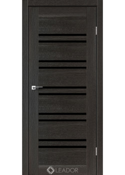 Двері Leador Doors Sicilia дуб саксонський Чорне скло