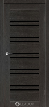 Двери Leador Doors Sicilia дуб саксонский Черное стекло