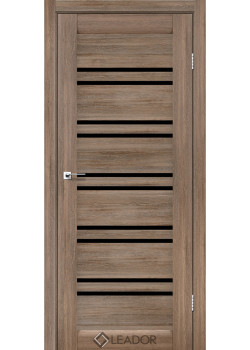 Двері Leador Doors Sicilia сіре дерево Чорне скло