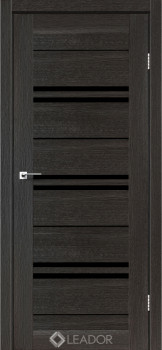 Двери Leador Doors Malta дуб саксонский Черное стекло