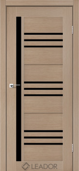 Двери Leador Doors Compania дуб мокко Черное стекло