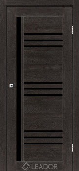 Двери Leador Doors Compania дуб саксонский Черное стекло