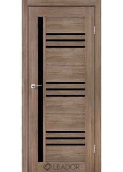 Двері Leador Doors Compania сіре дерево Чорне скло