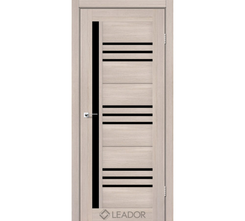 Межкомнатные Двери Leador Doors Compania монблан Черное стекло ПВХ плёнка