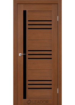 Двері Leador Doors Compania браун Чорне скло