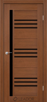 Двери Leador Doors Compania браун Черное стекло
