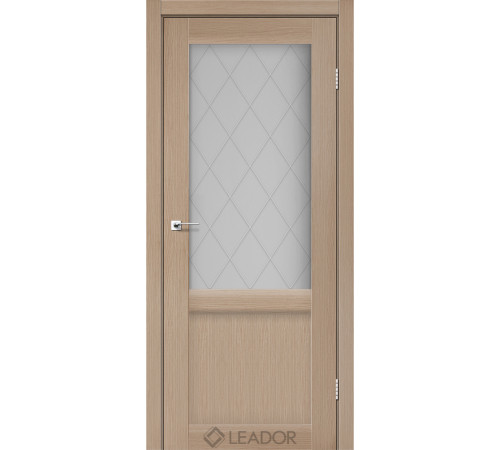 Межкомнатные Двери Leador Doors Laura LR-01 сатин белый дуб мокко ПВХ плёнка