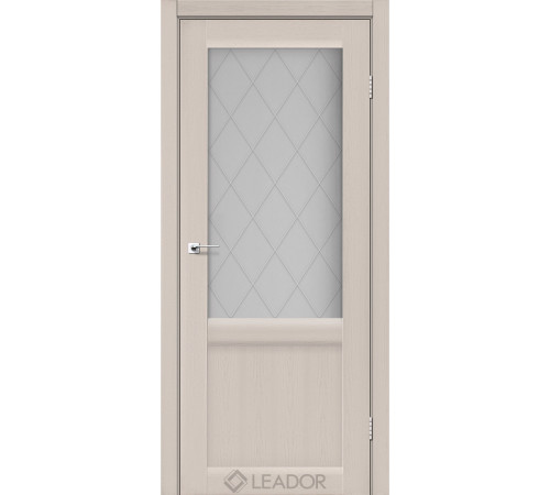 Межкомнатные Двери Leador Doors Laura LR-01 сатин белый дуб латте ПВХ плёнка