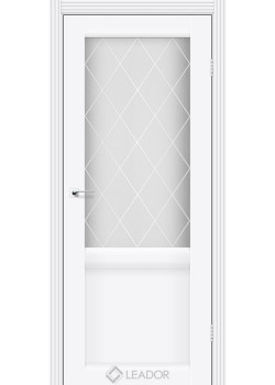 Двері Leador Doors Laura LR-01 сатин білий білий матовий