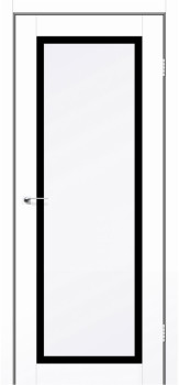 Двери Leador Doors OSTIA белый матовый Черное стекло