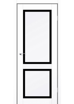 Двері Leador Doors VISALIA білий матовий Чорне скло
