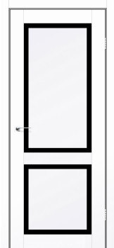 Двери Leador Doors VISALIA белый матовый Черное стекло