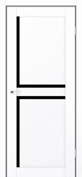Двери Leador Doors SIERRA белый матовый Черное стекло