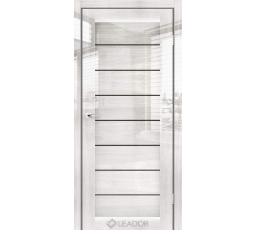 Межкомнатные Двери Leador Gloss RONDA Черное стекло ПВХ плёнка