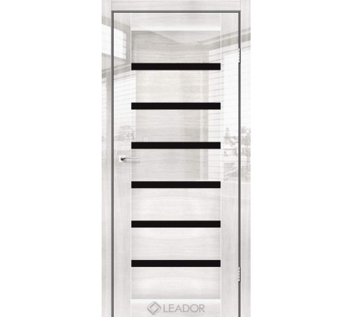 Межкомнатные Двери Leador Gloss MURREN Черное стекло ПВХ плёнка