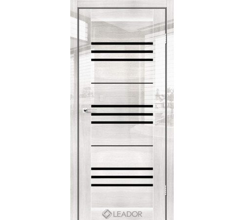 Межкомнатные Двери Leador Gloss MONACO Черное стекло ПВХ плёнка