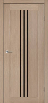 Двери Leador Doors Verona дуб мокко Черное стекло
