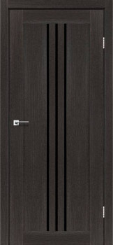 Двери Leador Doors Verona дуб саксонский Черное стекло