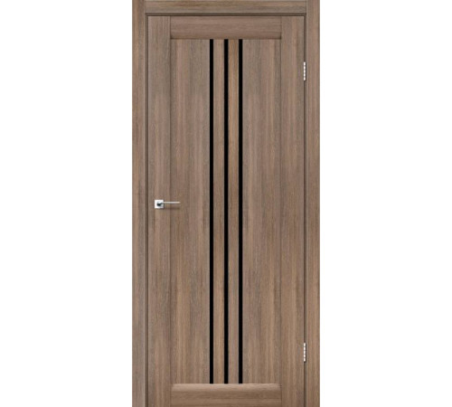 Двері Leador Doors Verona сіре дерево Чорне скло